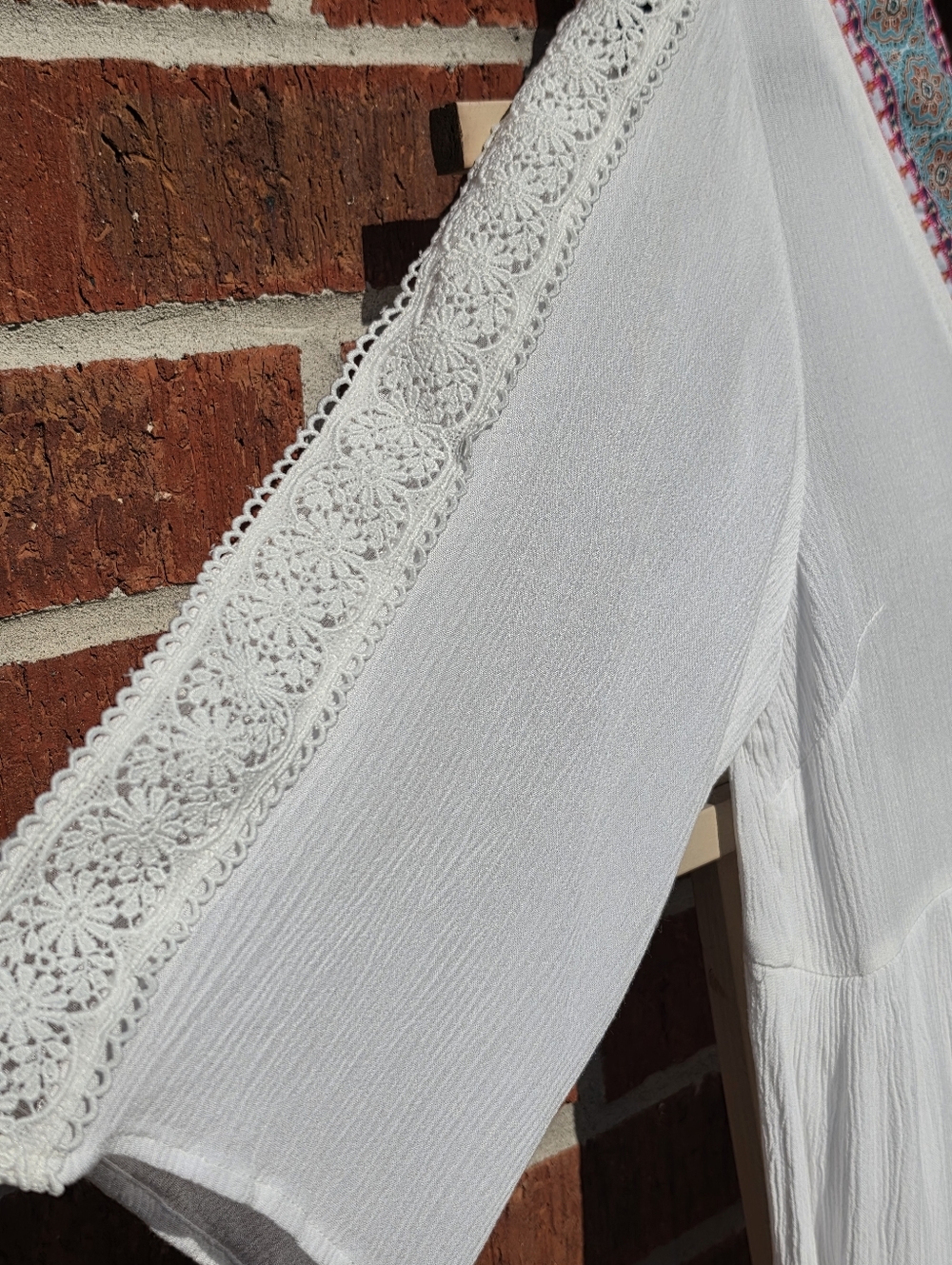 White mark White embroidered tunic dress 3/4 Sleeves Medium - Picture 6 of 10
